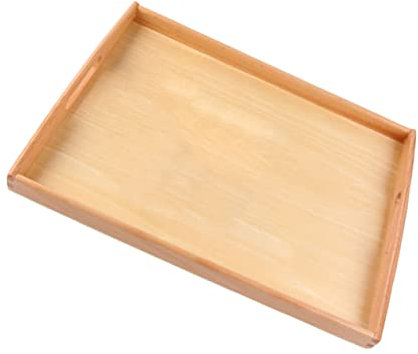 LIFKOME Vassoio in Legno con Manico Pratico Scatola Portaoggetti per Lavori Manuali per Servire Cibi E Contenere Penna Gomma Righello