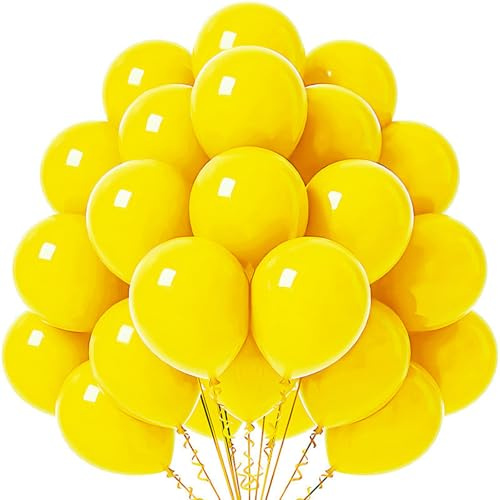Ovanda Luftballons Gelb, 50Stück 12Zoll Gelbe Luftballons Helium Ballons, Luftballons Geburtstag Hochzeit, Latex Luftballons FüR Babyparty,Verlobung,Geschlecht Offenbaren,Girlande & Ballon Bogen Party