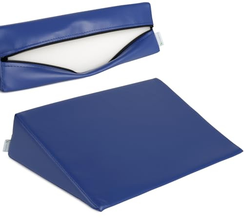 HABYS Lagerungskeil 70/50x20x15 cm | Massagekissen für Gesicht, Rücken & Dekolleté | Vinyl Flex Bezug | Farbe Grau