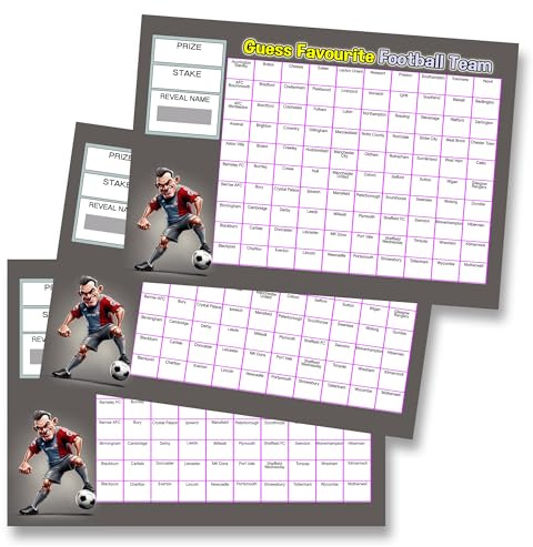 Gifts and Temptations Football Fundraiser Scratch Cards – 3 Pack 100 Square Game