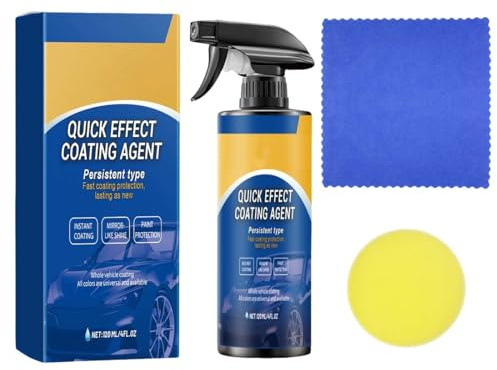 Quick Effect Coating Agent for Car, con spugna e asciugamano,spray per rivestimento auto,professionale per vernici,estremamente idrorepellente, effetto beading,applicazione facile e veloce