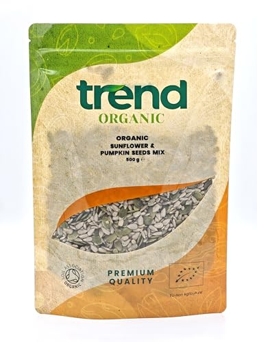 Trend Organic Sunflower & Pumpkin Seeds Mix 500g – Certified Organic,High Fibre Plant Protein,Non-GMO, Vegan, No Additives, No Preservatives, Resealable Pack–Perfect for Snacking, Salads, Granola