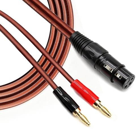FINEANDENG Banankontakt till XLR-högtalarkabell Banankontakt till XLR-hona-kontaktkabel Förlängd högtalarkabell för effektförstärkare, högtalare, etc (1,5 meter)