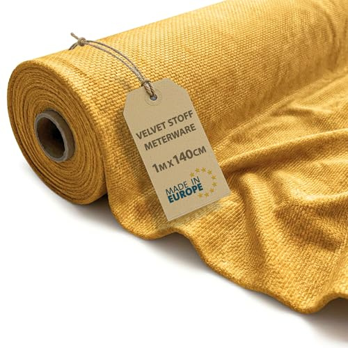 Velluto al Metro Tessuto Morbido 1 m x 140 cm - Stoffa per Cucire Rivestimento Divano Sedie Cuscini Decorazione Patchwork Facile da Lavorare e Resistente caramella mou