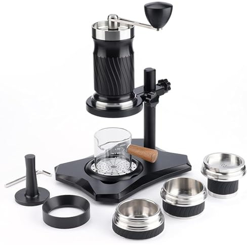 WPBXQKWAY Set macchina for caffè espresso manuale portatile, pressione 9-12 bar, serbatoio acqua da 100 ml, nessuna necessità di alimentazione, macchina for il caffè con pre-infusione, perfetta