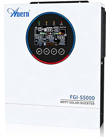 Anern 5000W Hybrid Wechselrichter Solar 24Vdc zu AC 230V PV 60-500VDC Off Grid Reine Sinus Welle Solar Wechselrichte 120A MPPT Für Bleisäure- und Lithium-Batterien mit WiFi-Modul