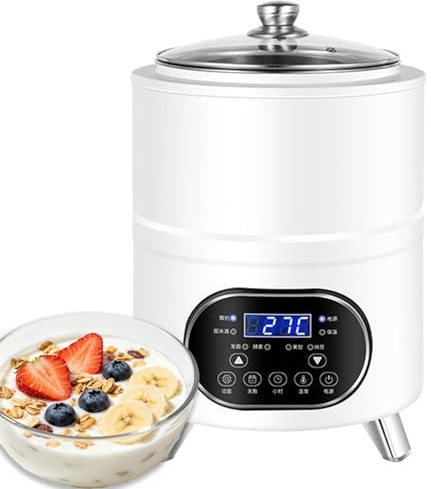 KRYANFEN Camera di Lievitazione Yogurtiera Professionale 400W 600W con Riscaldamento 360 Gradi per Grandi Quantità di Yogurt e Impasto per Pane in Mense e Catering White-8L