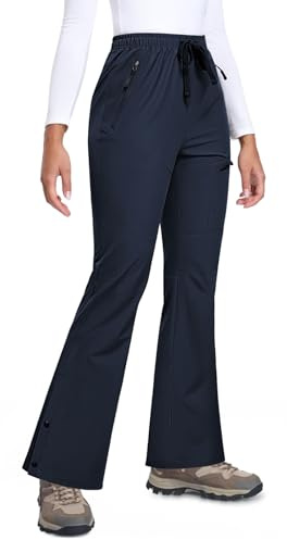 Fashora Womens Hiking Walking Trousers Softshell Thermal Pants with Pockets | Outdoor Trouser, Water Repellentt, Cargo, Lightweight, Quick Dry, Ladies Joggers for Autumn Winter, Flared Trousers