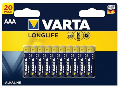 Varta 4103 – Pack de 20 Piles alcalines AAA, Couleur Jaune