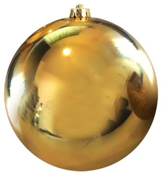 zeitzone Große Weihnachtskugel 20 cm Gold Wetterfeste XL Christbaumkugel Außen und Innen