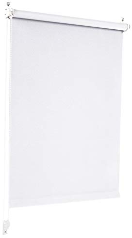 Verdunkelungsrollo Klemmfix ohne Bohren 55cm x 130cm Weiß Verdunklungsrollo Fensterrollo Rollo Seitenzugrollo Klemmrollo für Fenster & Tür