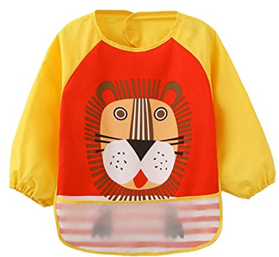 JNINTH Baby Bibs Waterproof and Wipeable-Eat and Play Smock Apron(6-36 Months)