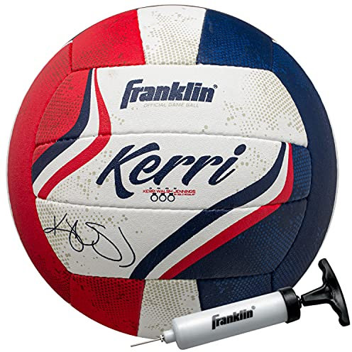 Franklin Sports Kerri Walsh Offizieller Beach-Volleyball – USA Colors Beach Volleyball – Offizielle Größe + Gewicht – Authentischer Match Volleyball – Pumpe + Nadel