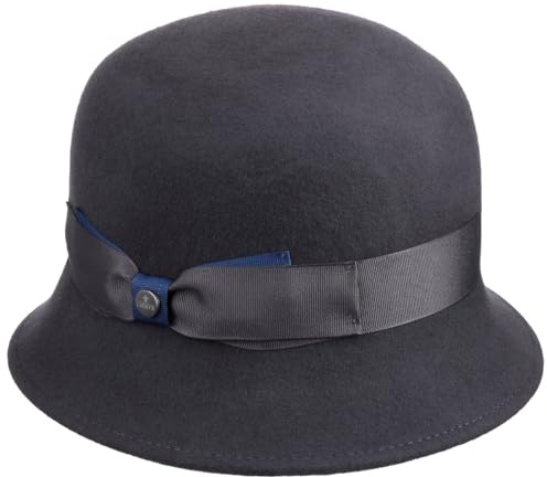LIERYS Glockenhut Damen Made in Italy Filzhut 100% Wolle Handmade Ripsband Schleife Herbst Winter