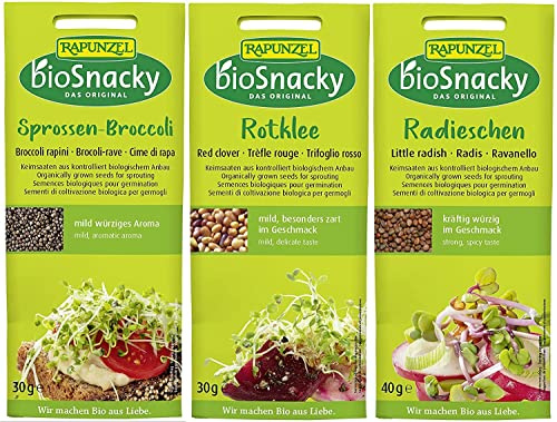 bioSnacky Sprossen-Mix | Sprossen-Broccoli, Rotklee, Radieschen | Bio Keimsprossen