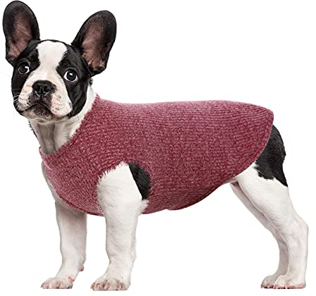 Hjumarayan Hundepullover Kleine Hunde - Hundeshirt Dünn Hunde Pullover Sonnenschutz Tshirt Elastisch Hundepulli Gestreifte Shirt Pullis für Chihuahua Yorkshire Terrier (Rot XS)