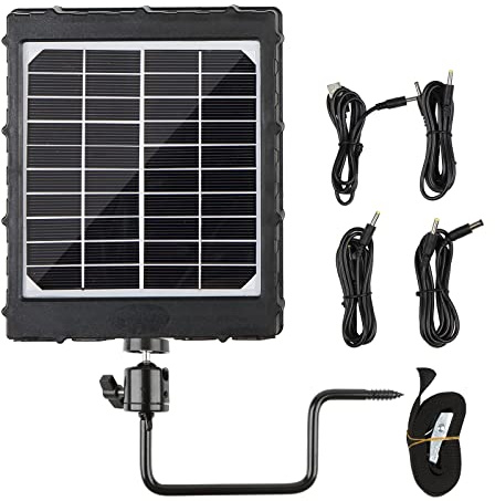 Folgtek Wildkamera 8000mAh Solarcharger Solarpanel 12V/1A, 9V/1.5A, 6V/2A Ausgang, Externer Eingang 5V/2A IP66 Wasserdicht Tragbar Outdoor Wiederaufladbar Stromversorgung