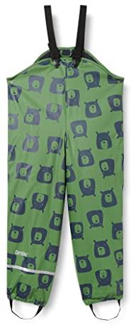 CareTec Rain Overall - PU w. fleece, Pantaloni impermeabili Unisex - Bambini e ragazzi, Elm Green (906), 12-18 mesi