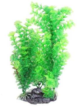 Ruilogod 15.7 Green Manmade Plastic Plant Fish Pond Ornament w Base (id: c4e ac2 785 739 580