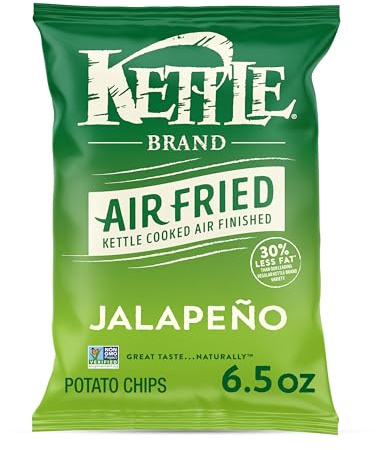 Kettle Brand Potato Chips, Air Fried Jalapeño Kettle Chips, 6.5 Oz Bag
