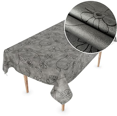 Wachstuchtischdecke Wachstuch Tischdecke abwaschbar Wachstischdecke Rechteck, rund, oval Premium Prägung Gartentischdecke Elegance 280x140cm Schnittkante Eliza