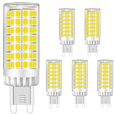 MENTA G9 LED 9W ersetzt 75W Halogenlampen Kaltesweiß 6000K 88 x SMD 2835 LED G9 LED Leuchtmittel Birne AC 220-240V Nicht Dimmbar Φ18*64mm 5er-Pack