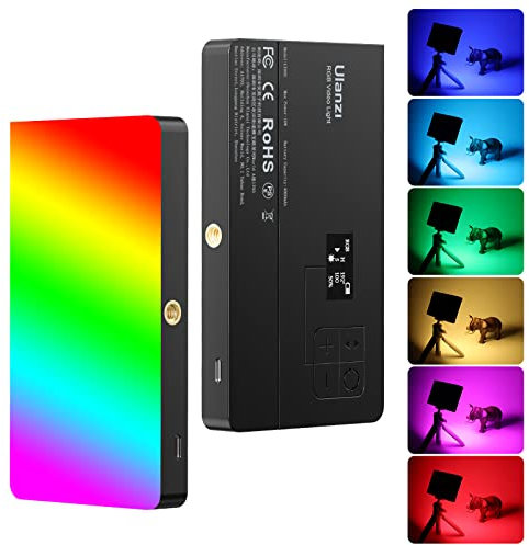 ULANZI LT002 ​​Luce video LED RGB, luce video 7 dimmerabile 2500K-9000K, luce fotocamera con magnete, CRI 95+, batteria integrata 4000mAh, luce fotografica portatile per fotocamera DSLR