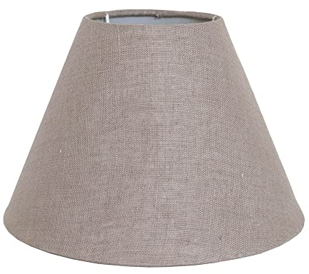 Lampenschirm RÜGEN hellbraun beige ecru rustikaler Stoff D23cm Strandhaus Deko