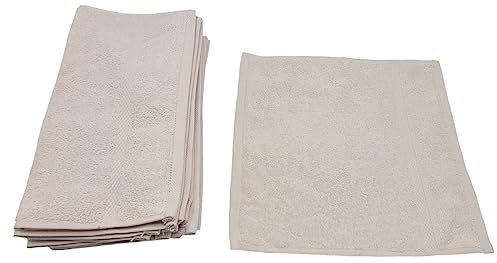 Ilkadim Export 10 Stück Waschlappen 100% Baumwolle, 30 x 30cm, Set einfarbig, 10er-Pack Frottiertücher (Natur)