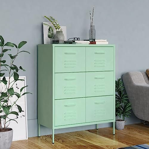 BUKSCYJS Unterschrank KüChe,Werkzeugschrank HäNgendschubladenschrank MinzgrüN 80x35x101,5 cm Stahlgeeignet FüR Schlafzimmer, GäRten, Kleine RäUme, Spielzimmer, WohnräUme