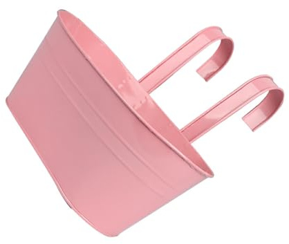 CLSSLVVBN Stilvolle Balkon Pflanzgefäße, Geländer zum Aufhängen von Töpfen und Pflanzen, Hängetöpfe für Pflanzen, Eisenzaun Pflanzgefäße für den Außenbereich, Rosa