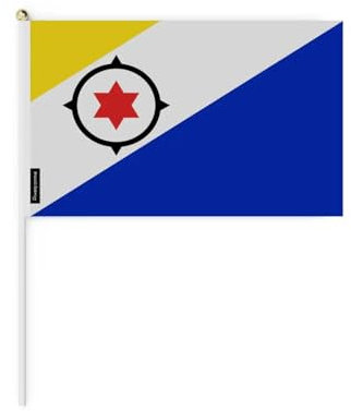 Pixelforma Mini bandiera dei Paesi Bassi caraibici in diverse dimensioni, 100% poliestere, legno, 30 x 45 cm