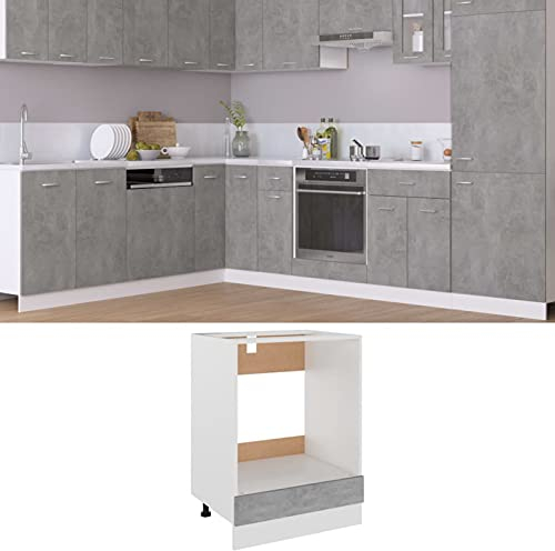 ShCuShan Herdumbauschrank Betongrau 60x46x81,5 cm Holzwerkstoff KüChenschräN Fronten FüR KüChenschräNke