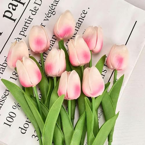 ZFISH 3/5/10 Stück Tulpenblume, künstlicher Tulpenstrauß, PE-Schaum, Kunstblume für Hochzeitszeremonie, Dekoration, Hausgarten, Strauß, Farbe 10–5 Stück