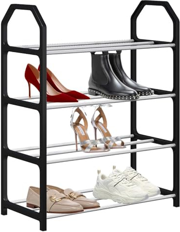 Scarpiera verticale, scarpiera a 4 livelli, scaffale per scarpe a più livelli, organizer per scarpe per la casa, organizer per scarpe autoportante, scarpiera a più livelli