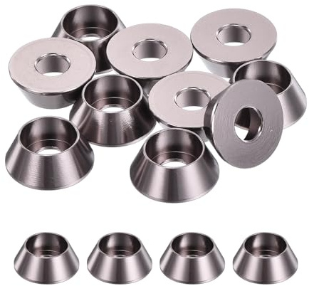 QUARKZMAN M5 Rondelles de Coupelle Conique, Joints en Aluminium Anodisé de Tête de Coupelle pour Vis RC/FPV/PC/Drone/Accessoires Mécaniques Pièces de Modèle, Paquet de 10 (Gris Titane)
