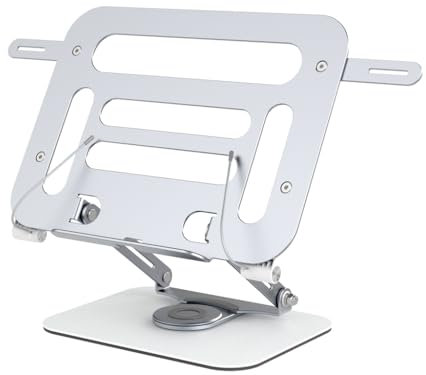 KDXYSL Buchständer Edelstahl mit um 360° Drehbarer Basis und Seitenclips, Verstellbares Buchhalter Leseständer mit Aluminiumständer für Noten, Kochbuchhalter, Tablet Halter, Schule