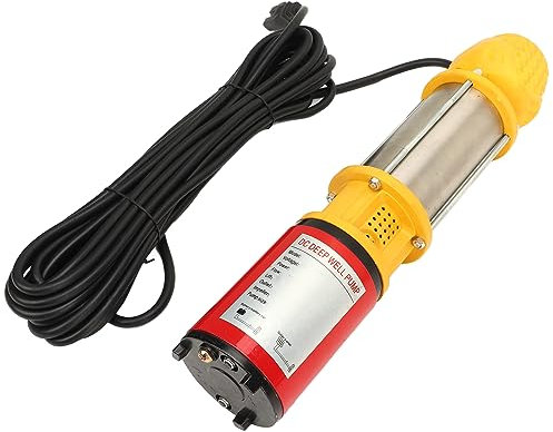 DC Deep Well Pump 400W 18m DC Deep Well Pump, Solar Submersible Well Pump Maximum Lift Mechanical Sealing 2 Impellers Stainless Steel Body