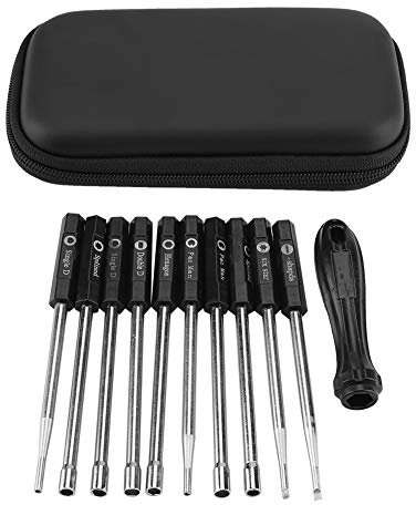 Zisemeil Outil de réglage de carburateur de scie 10 pièces Kit de réglage de carburateur Tournevis Carte Outil Spline Pacman Double D Type