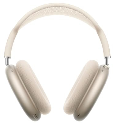 Apple AirPods Max Wireless Over-Ear Headphones, Pro-Level Active Noise Cancellation, Transparency Mode, Personalised Spatial Audio, USB-C Charging, Bluetooth Headphones for iPhone, Starlight ​​​​​​​