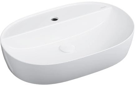 Omnires ATLANTA610BP, Lavabo da appoggio, 61 x 40 cm ATLANTA, White gloss