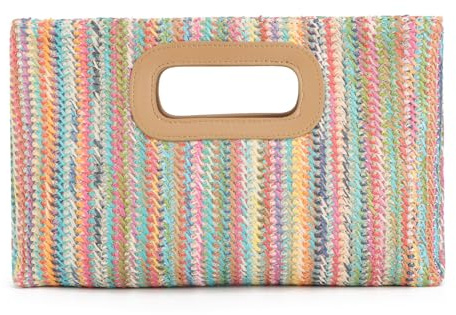 Freiesoldaten Stroh Clutch Handtasche für Frauen Raffia Tasche Geldbörse Abendtasche Sommer Strand Reisen Crossbody Umhängetasche