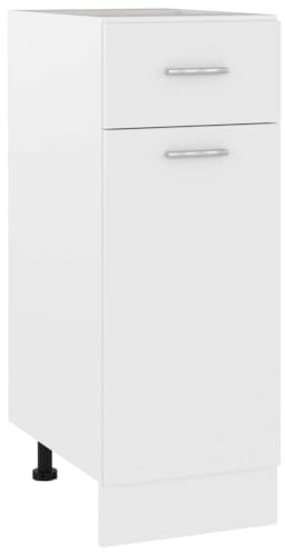 Myheimly Schubunterschrank Weiß 30x46x81,5 cm Holzwerkstoff Küchenschrank Küchenzeile Küchenmöbel Unterschrank Küchenunterschrank Schrank