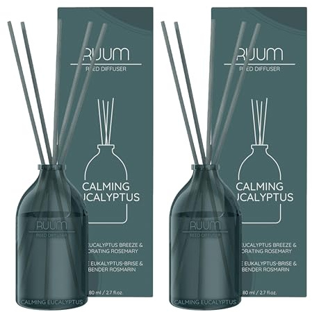 RUUM Duftvase Calming Eucalyptus (2er Pack) 80ml - Edler Raumduft In Glasvase