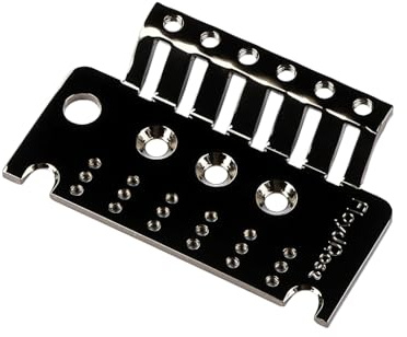 Placa de puente de trémolo de 6 cuerdas RuiJOTWAT, repuestos para sistema de trémolo de guitarra eléctrica, color negro