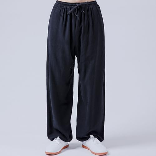 XUHCLY Tai Chi Trousers Pants Men Women Linen Taekwondo Pants Kung Fu Pant Martial Arts Loose Trousers(Size:M,Color:F)