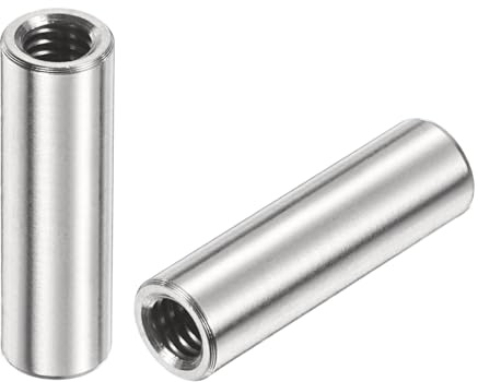 sourcing map M4 runde Verbindungsmuttern, 304 Edelstahl, 20 mm Länge, Hülsenstange, Bolzenmutter für Halterung, M4 x 20 x 6 mm, 12 Stück
