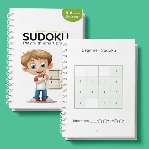 VTHY Challenging Sudoku Puzzle Book Smart Kids Above Exercise Brain, lmprove Focus and Boost