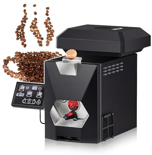 agreilduite 200g Automatic Coffee Roaster Machine, Professional Coffee Roaster For Home Use,W/Smoke Filter(Light Roasting)+Smoke Pipes (Medium & Dark Roasting) + Chaff Collector,with 9 Baking Curve