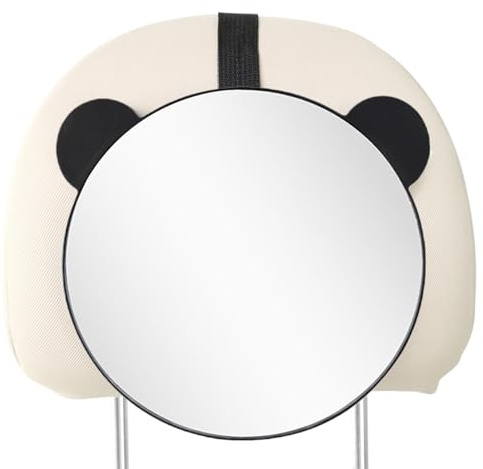 Espejo para el asiento del coche – Espejo de orientación trasero ajustable | Ángulo completo con orejas de diseño | Accesorio de viaje para bebés, seguridad infantil y supervisión del coche